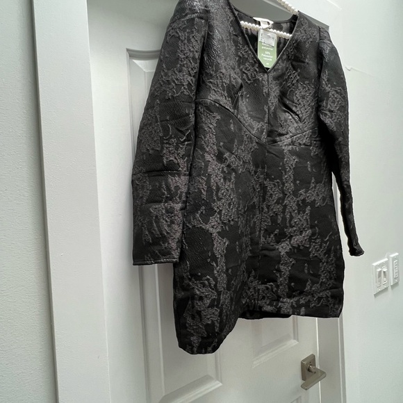 H&M Womens Black Jacquard Dress sz Large - Picture 13 of 16